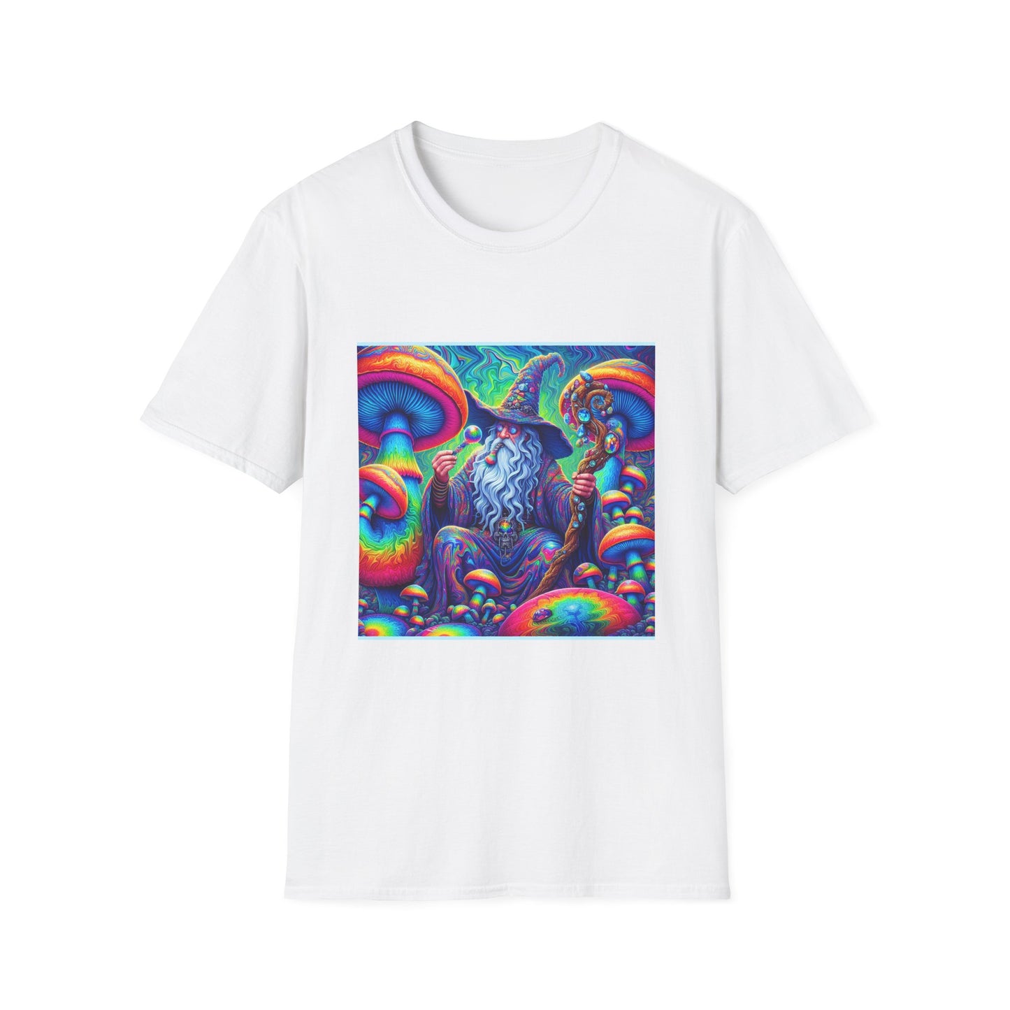 Psychedelic Mushroom Wizard Unisex T-Shirt | Vibrant Art Tee for Nature Lovers