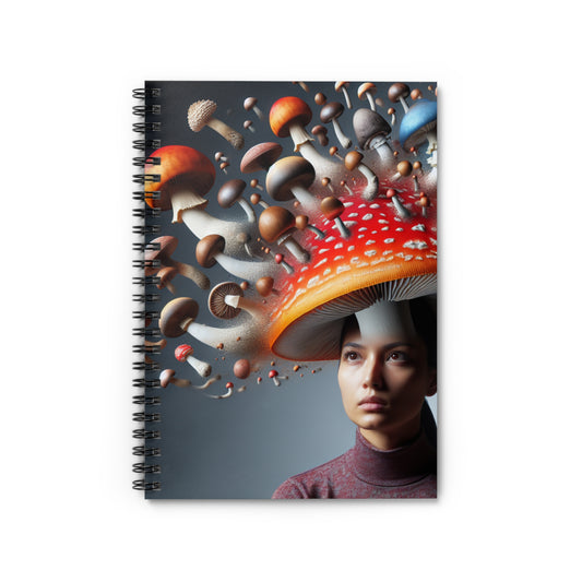 Enchanting Mushroom Spirals Ruled Notebook - Perfect for Dreamers and Creatives