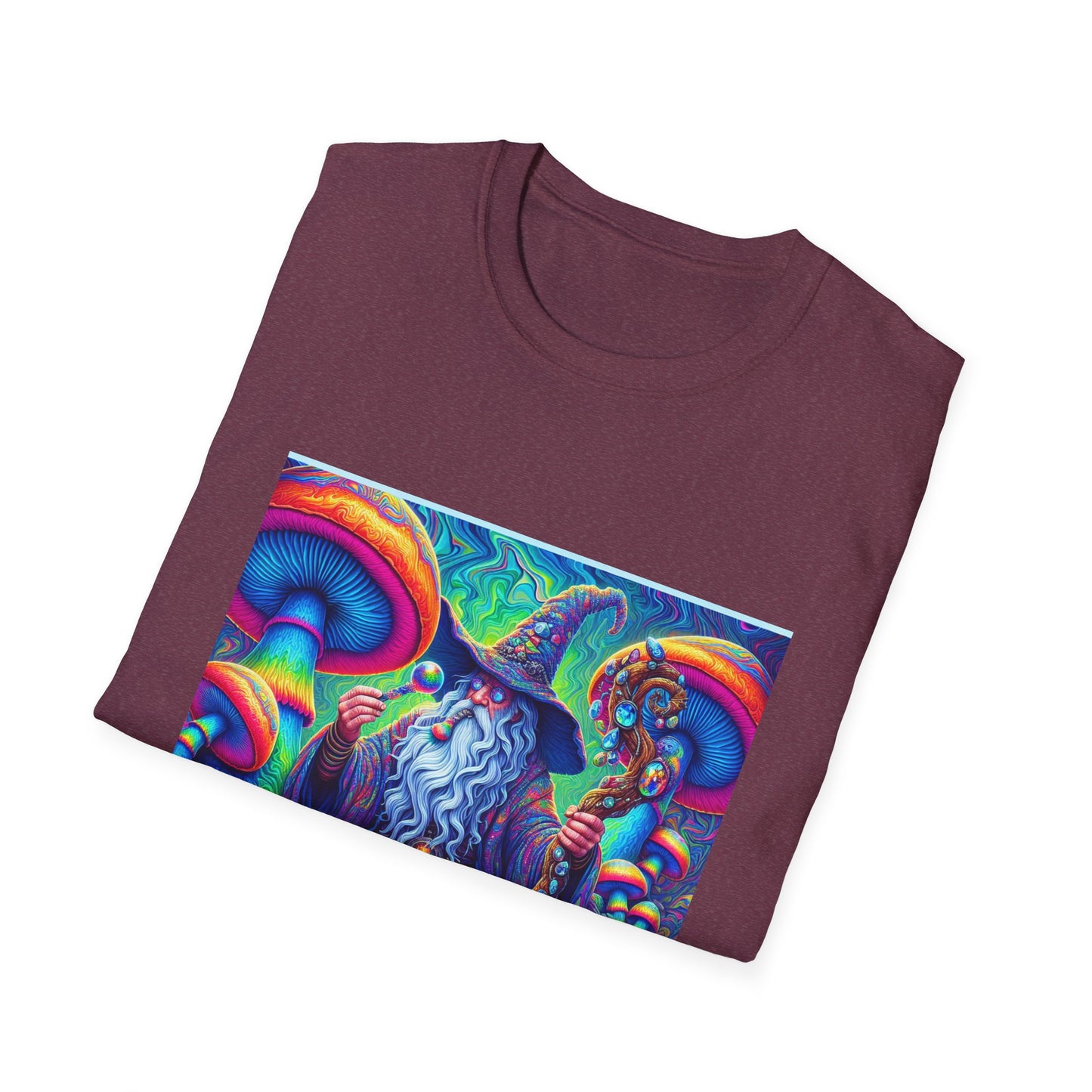 Psychedelic Mushroom Wizard Unisex T-Shirt | Vibrant Art Tee for Nature Lovers