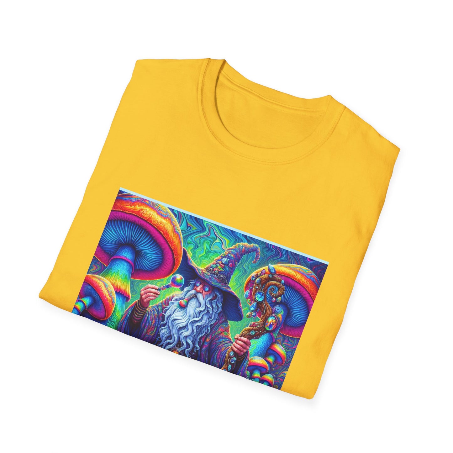 Psychedelic Mushroom Wizard Unisex T-Shirt | Vibrant Art Tee for Nature Lovers