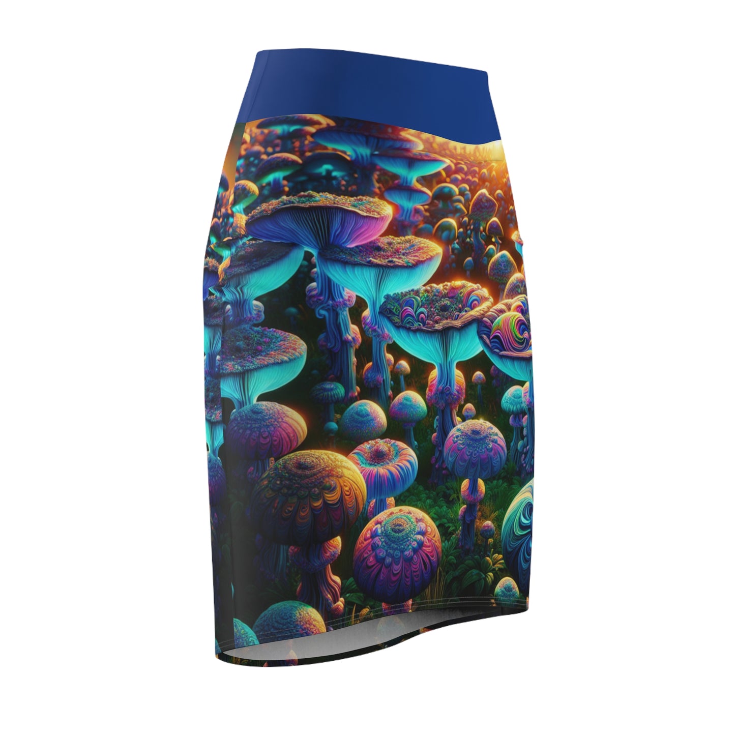 Vibrant Mushroom Print Pencil Skirt for Women – Unique Urban Style