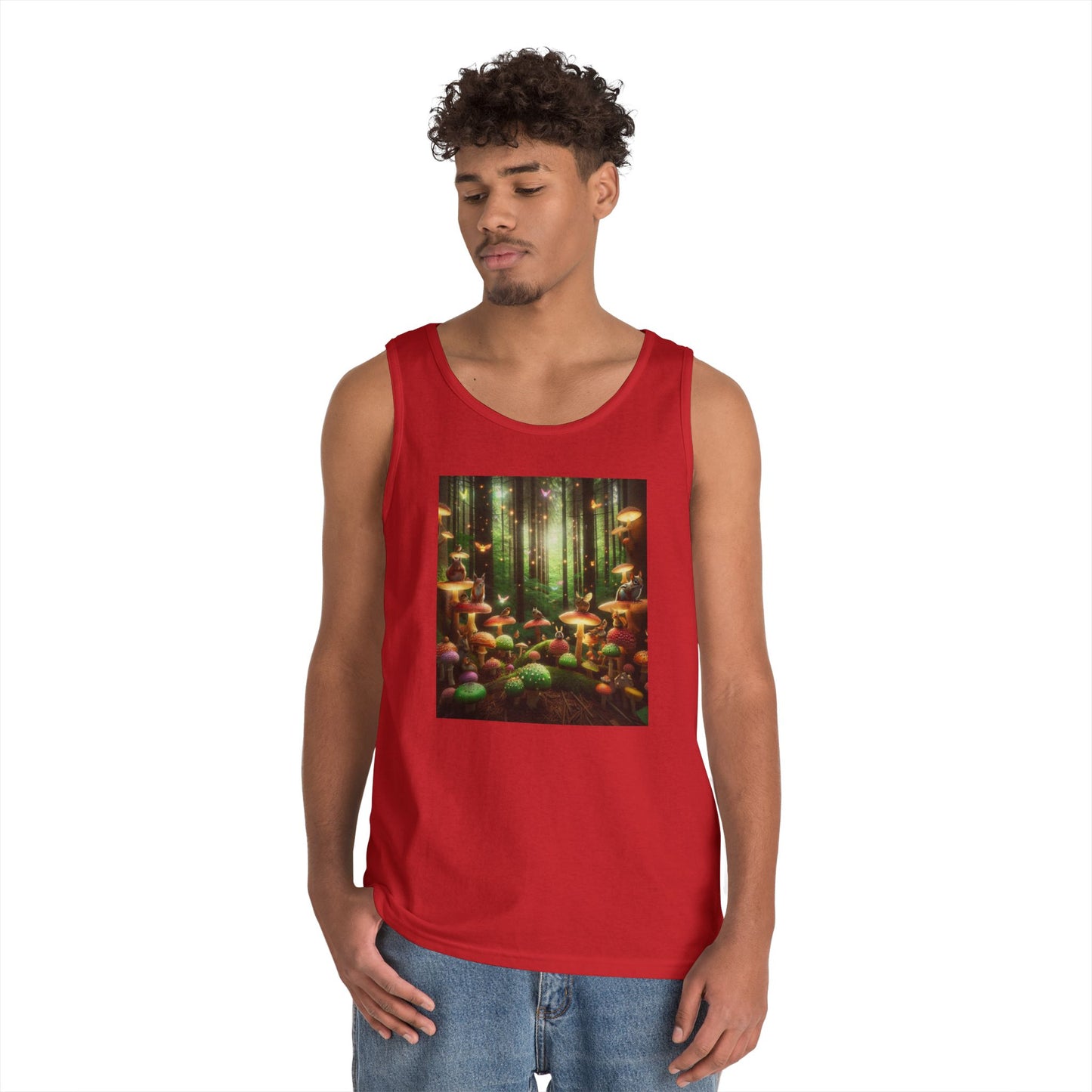 Enchanted Forest Unisex Heavy Cotton Tank Top - Nature Lover Apparel