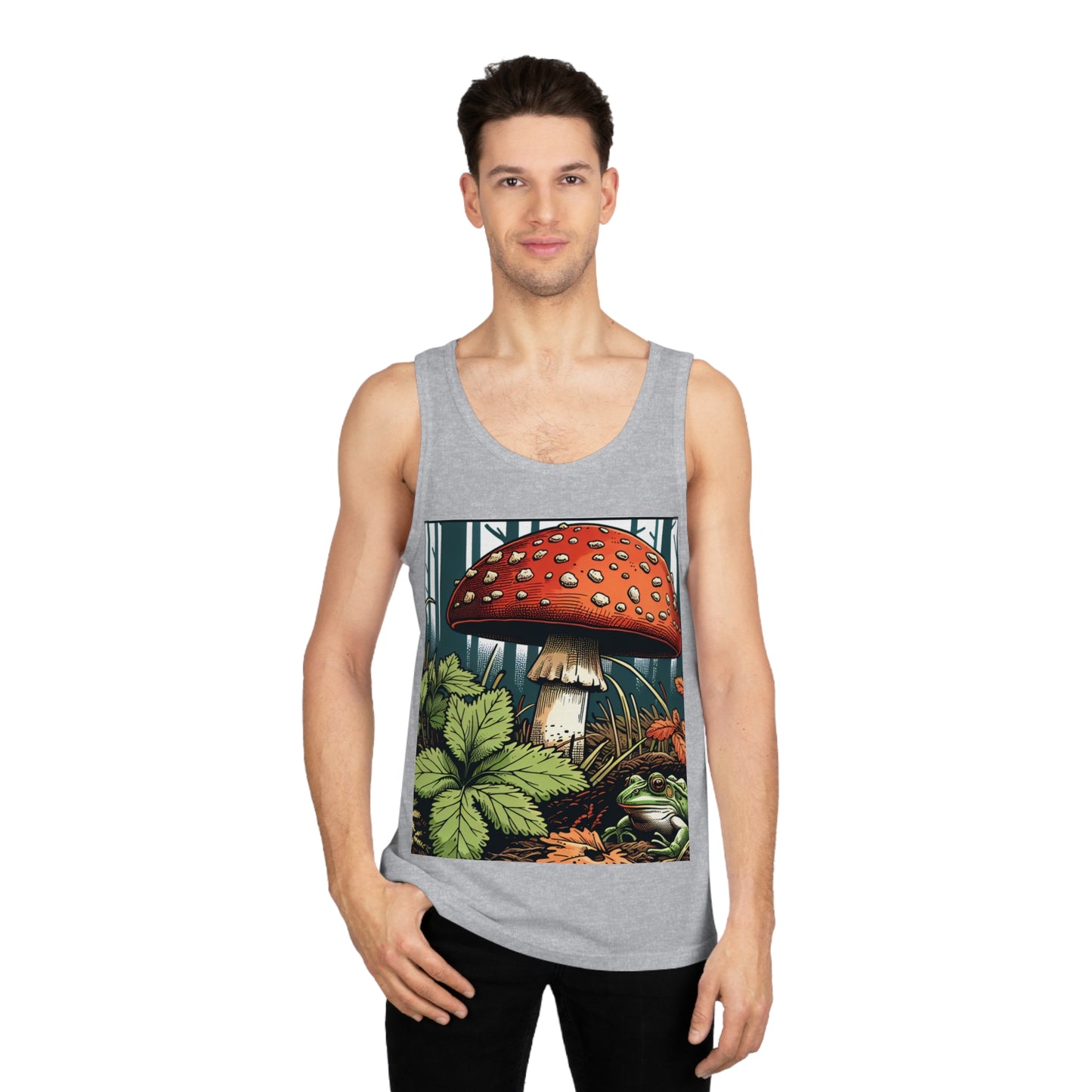 Mushroom & Frog Unisex Softstyle™ Tank Top - Nature Vibes