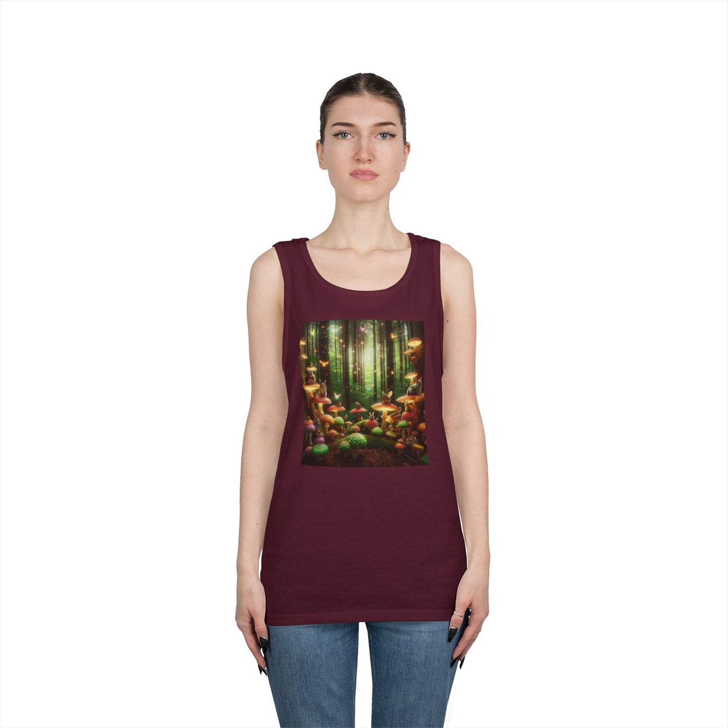 Enchanted Forest Unisex Heavy Cotton Tank Top - Nature Lover Apparel