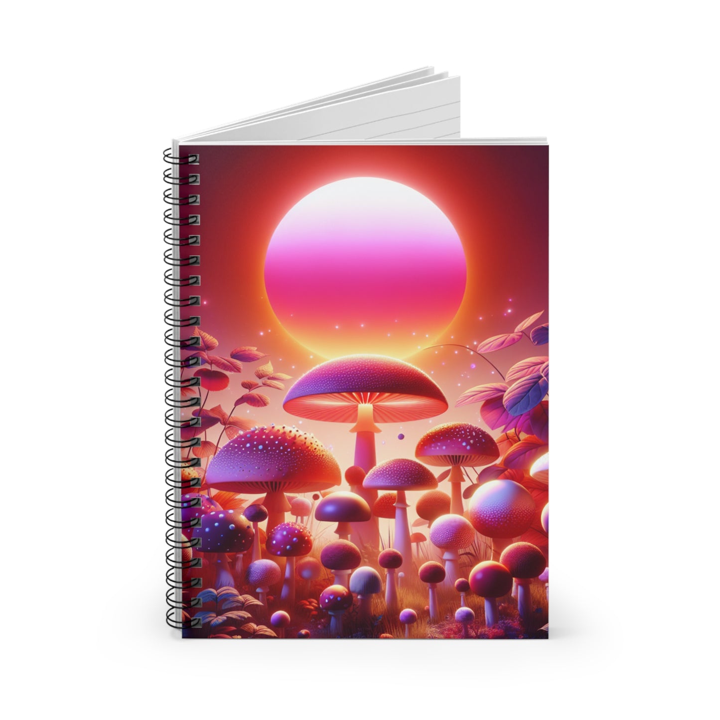 Pink Mushrooms Spiral Notebook - Ruled Line