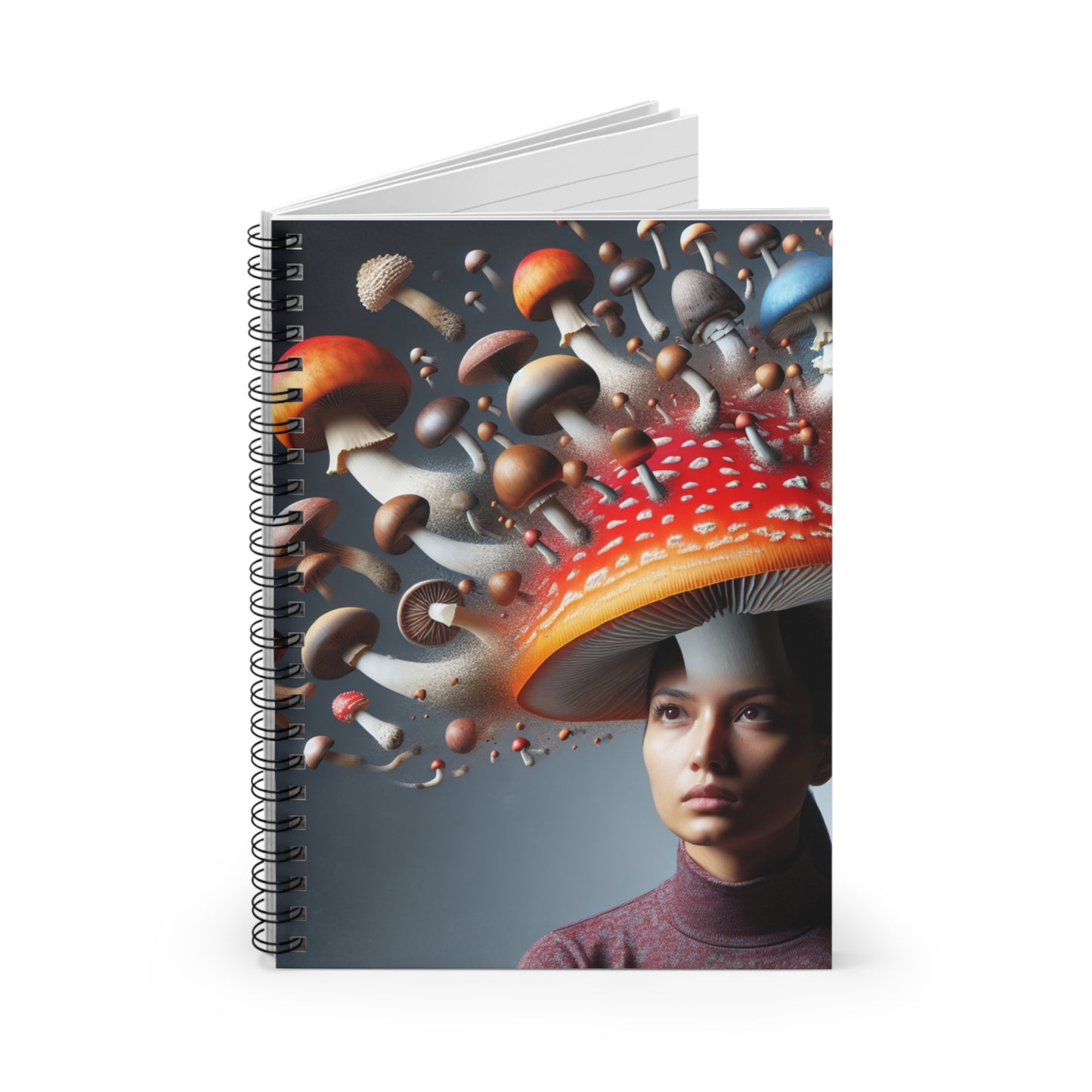 Enchanting Mushroom Spirals Ruled Notebook - Perfect for Dreamers and Creatives