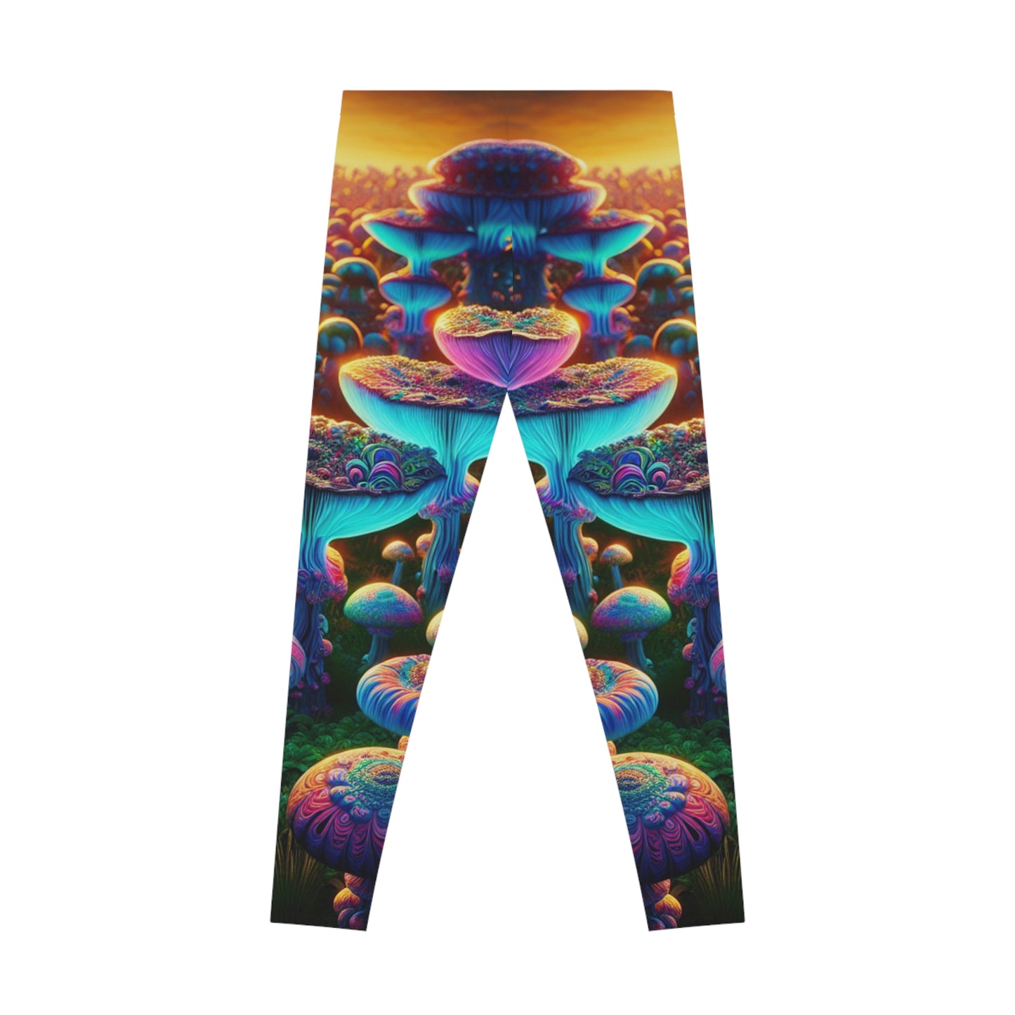 Bright Psychedelic Mushroom Stretchy Leggings (AOP)