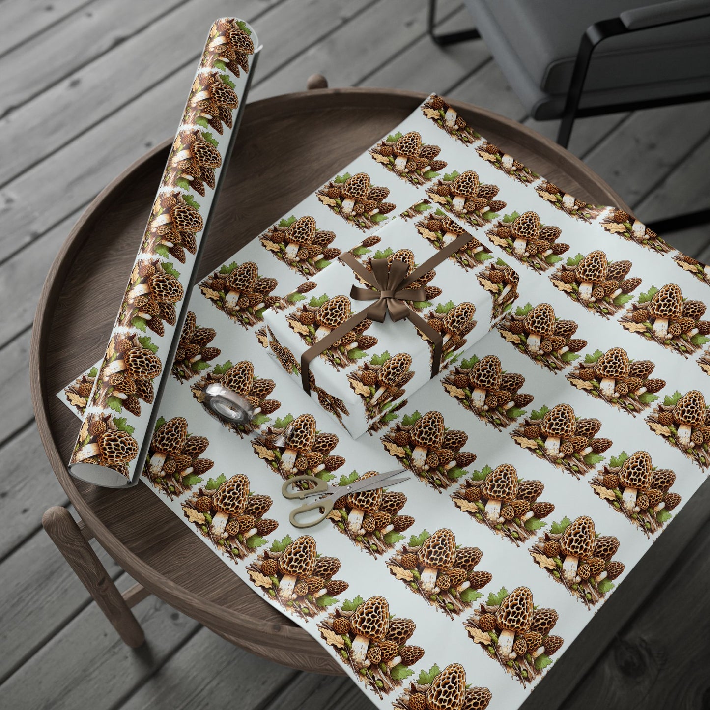 Morel Mushrooms Wrapping Paper - Eco-Friendly Gift Wrap for Nature Lovers