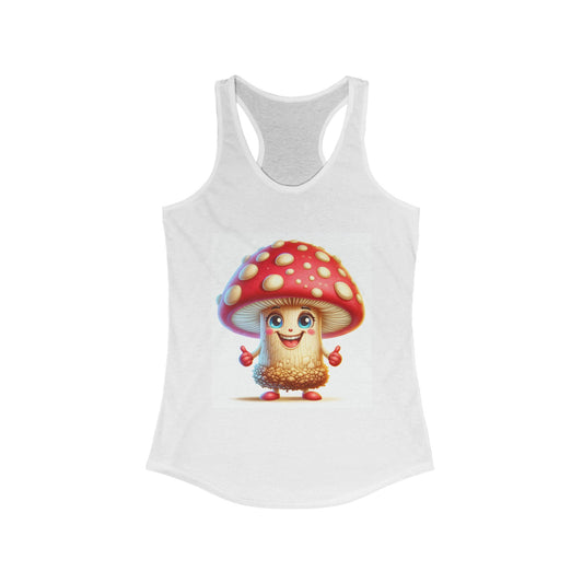 Whimsical Mushroom Racerback Tank Top for Women