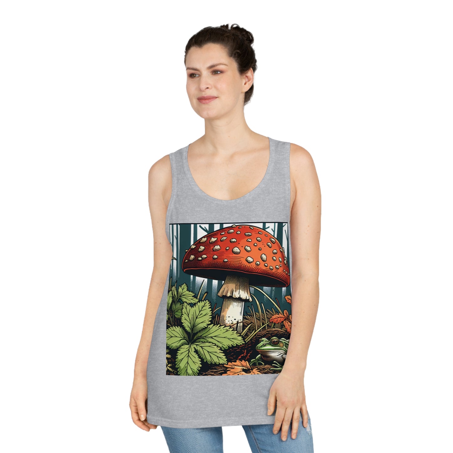 Mushroom & Frog Unisex Softstyle™ Tank Top - Nature Vibes