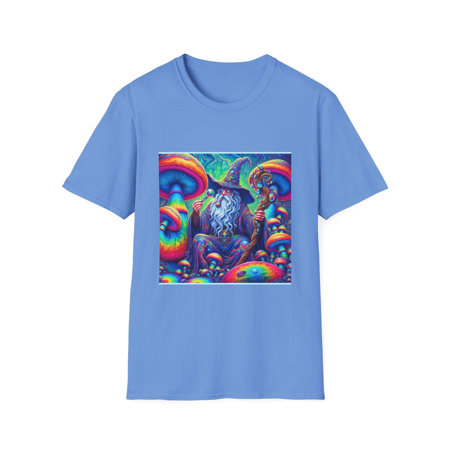 Psychedelic Mushroom Wizard Unisex T-Shirt | Vibrant Art Tee for Nature Lovers