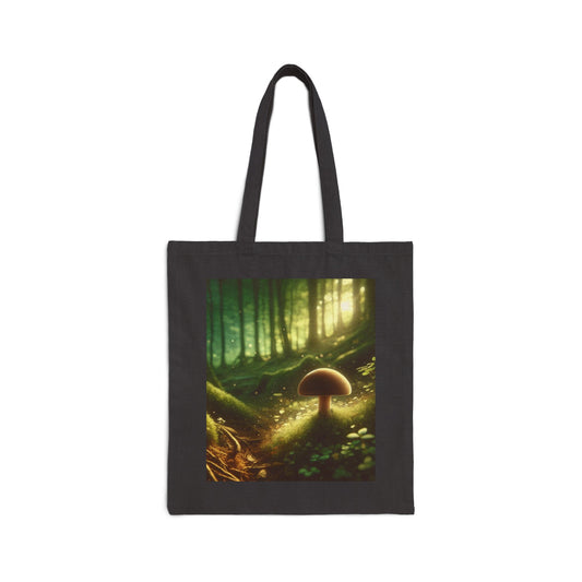 Enchanted Forest Mushroom Cotton Canvas Tote Bag - Eco-Friendly Shopping & Gift Bag